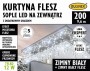 Kurtyna świetlna sople biała zimna 9,6m + flash