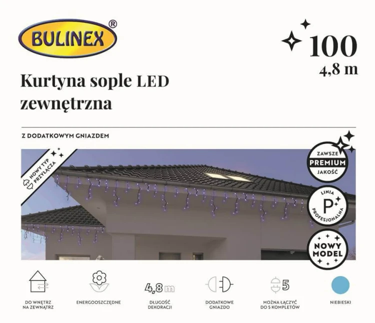 Kurtyna świetlna 100 led 4,8 m fot.5