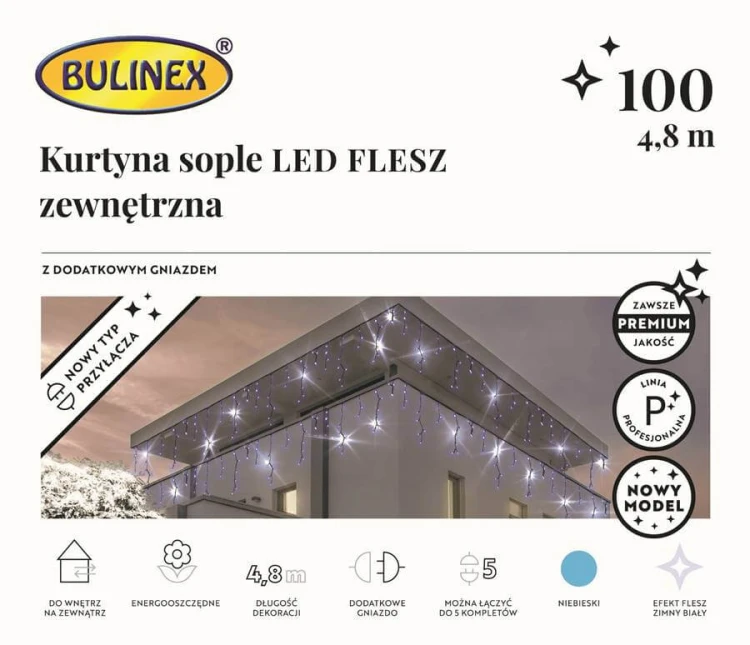 Kurtyna świetlna 100 led 4,8 m z flash fot.3