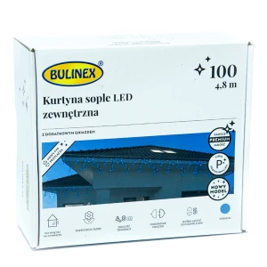 Kurtyna świetlna 100 led 4,8 m Niebieska
