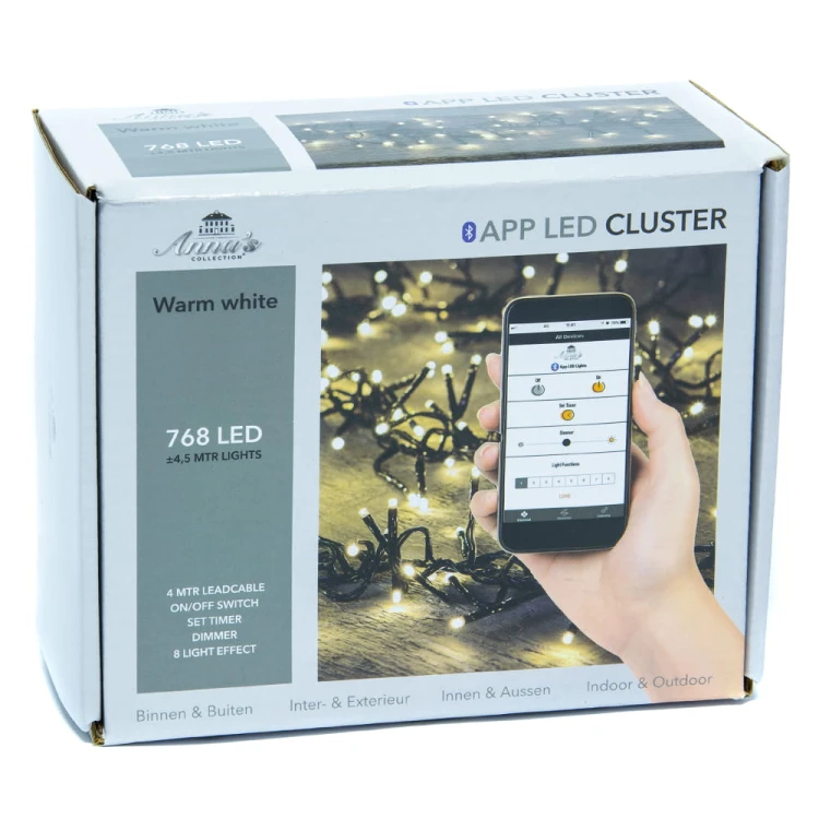 Lampki choinkowe sterowane Bluetooth 768 LED najgęstsze