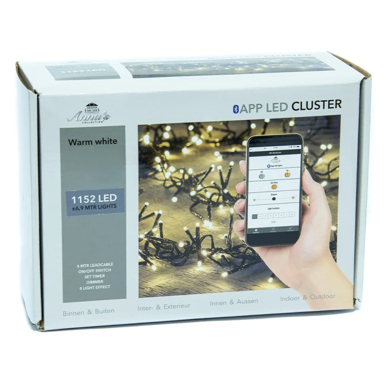 Lampki choinkowe sterowane Bluetooth 1152 LED najgęstsze