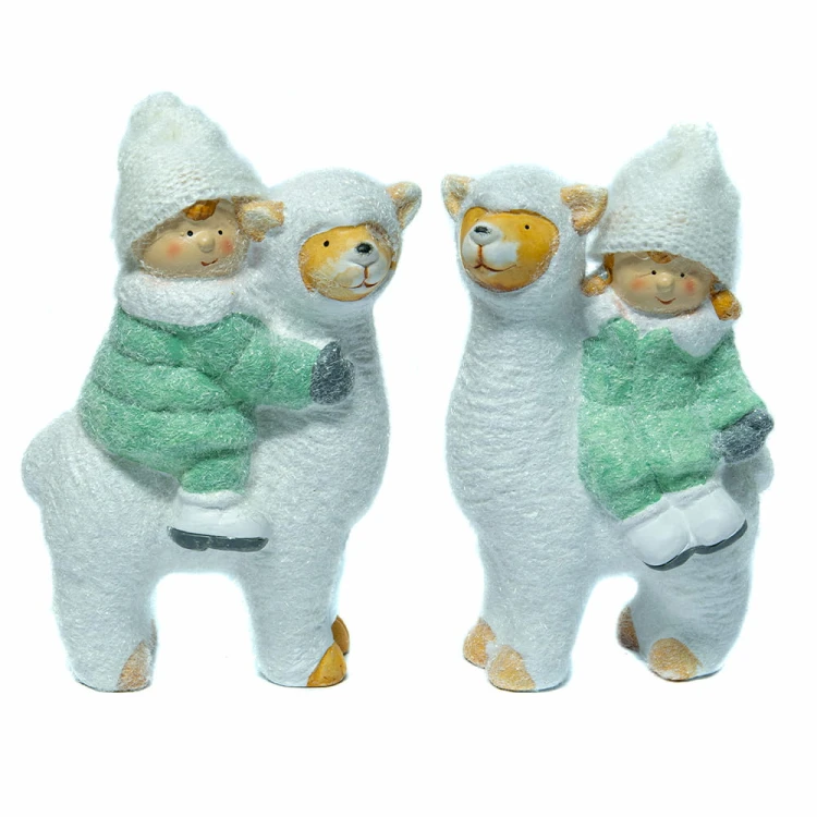 Figurka dzieci na lamie 20cm chłopiec/dziewczynka fot.3