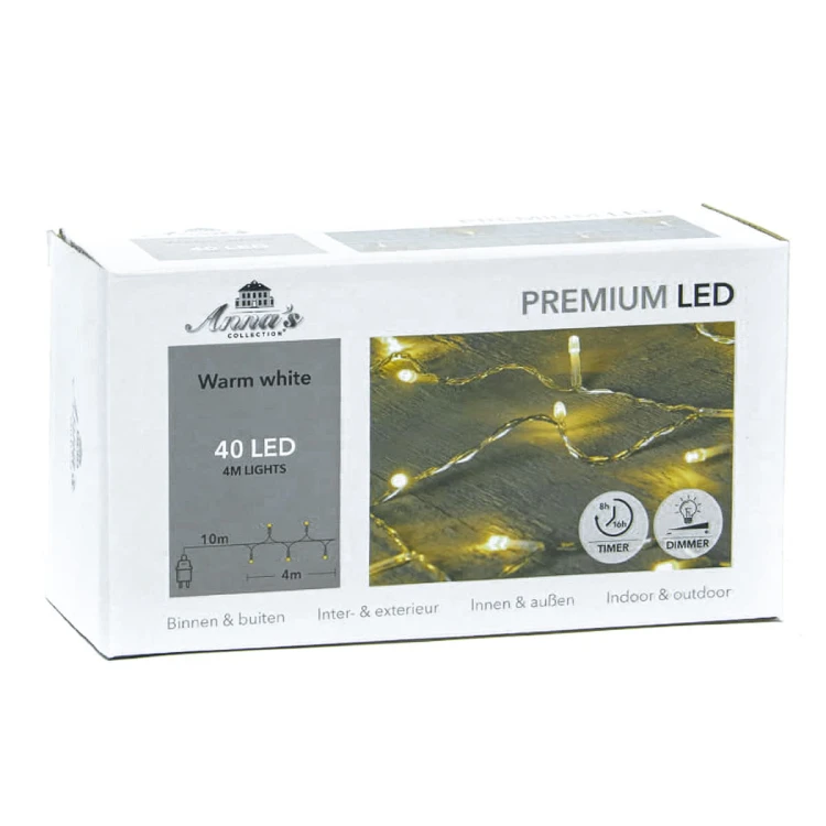 Lampki choinkowe LED ciepły biały, kabel transparentny fot.12