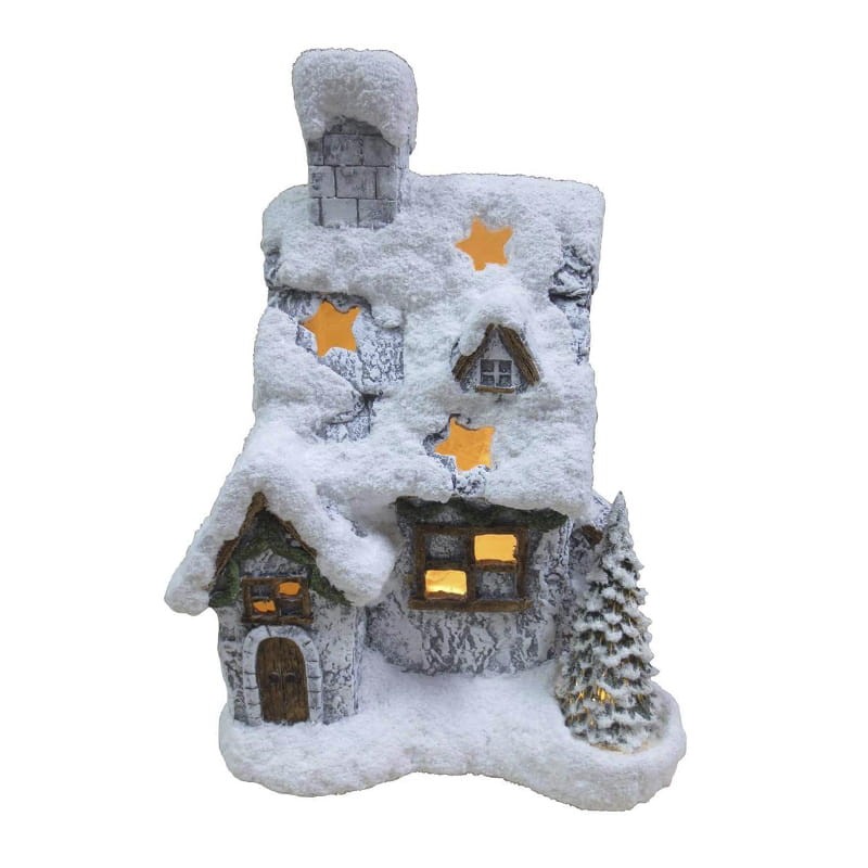 Figurka śnieżny domek 28x18,5x36cm