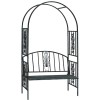 Pergola ogrodowa z ławką 122x58x203 cm