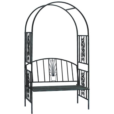 Pergola ogrodowa z ławką 122x58x203 cm