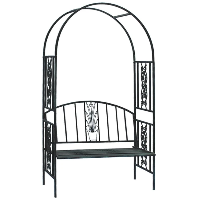 Pergola ogrodowa z ławką 122x58x203 cm