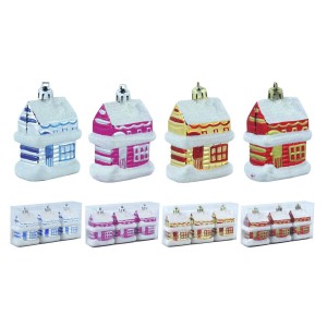 Zawieszka choinkowa Domek 7 cm kpl. 3 szt.