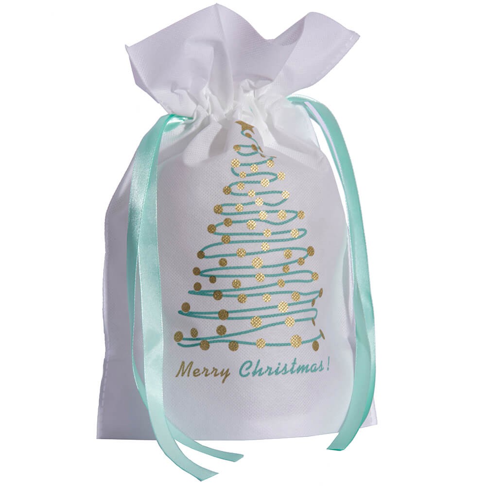 Świąteczny worek prezentowy z choinką Biały