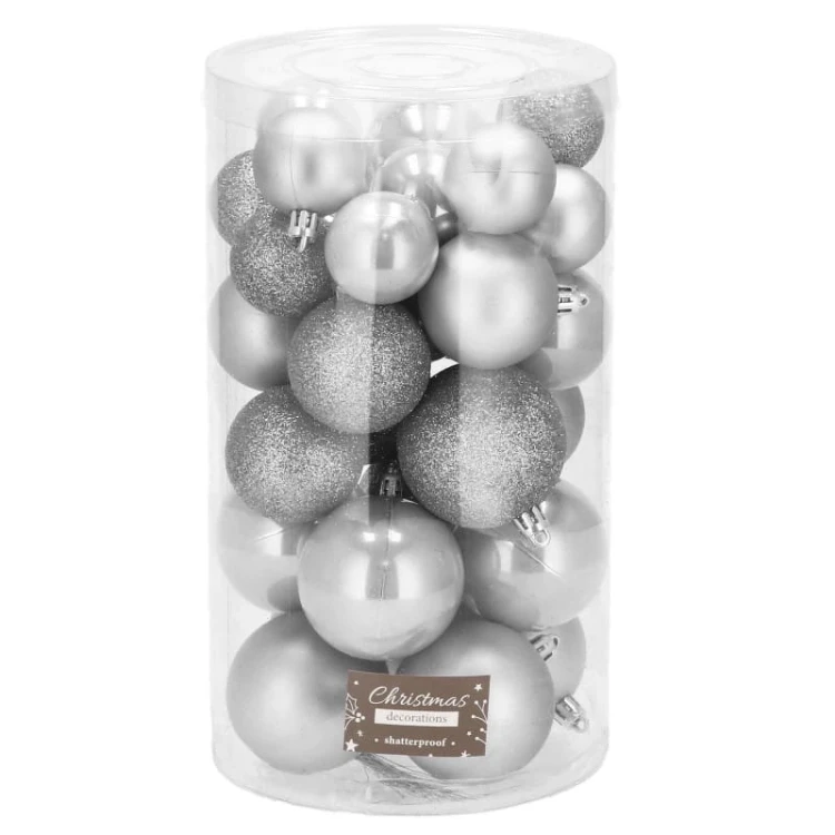 Bombki choinkowe 30 szt. srebrne