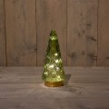 Choinka szklana świecąca LED 25cm zielona