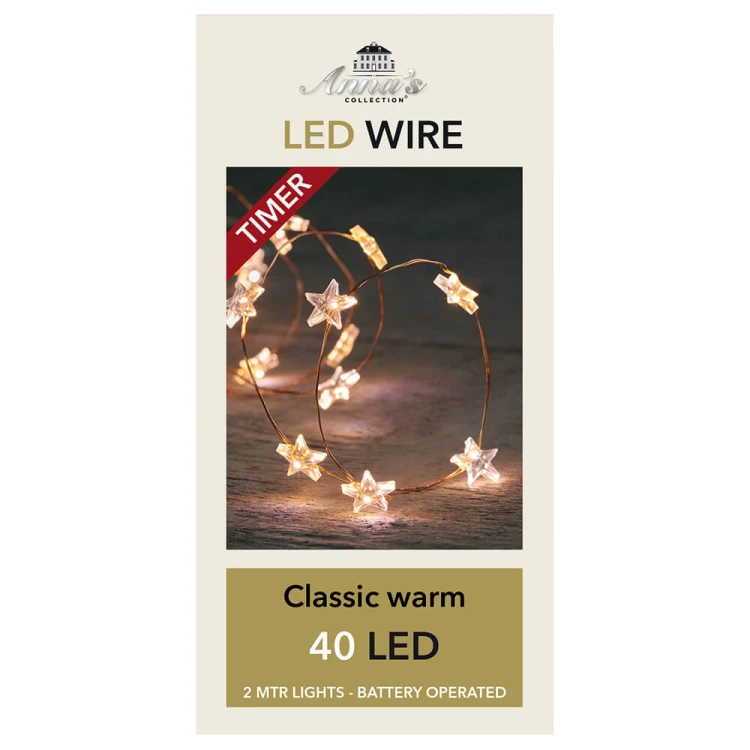 Łańcuch świetlny LED z gwiazdkami 40 LED fot. 3