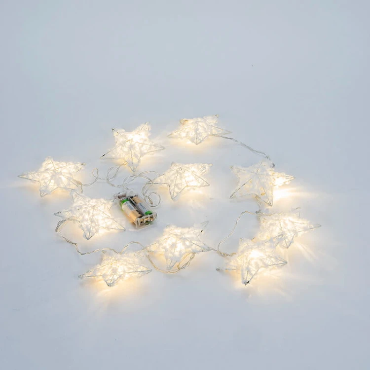 Lampki LED bawełniane gwiazdki 1,4m
