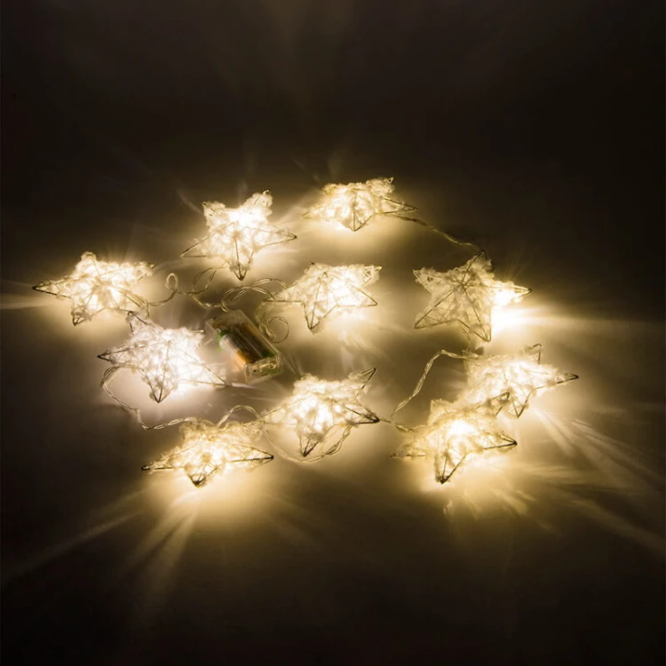 Lampki LED bawełniane gwiazdki 1,4m