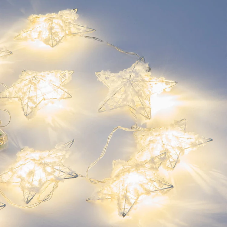 Lampki LED bawełniane gwiazdki 1,4m