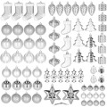 Bombki choinkowe 77 szt. ozdoby świąteczne srebrne