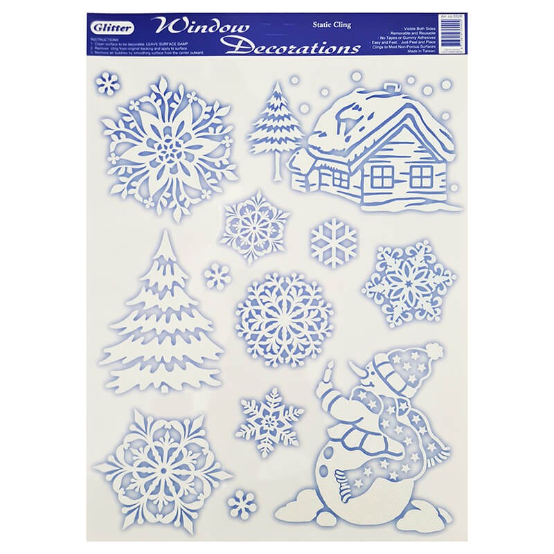 Świąteczna naklejka na okno z brokatem fot. 2