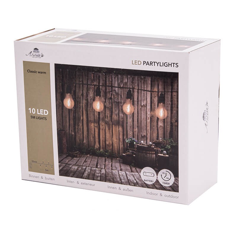 Oświetlenie imprezowe z żarnikiem 10 LED