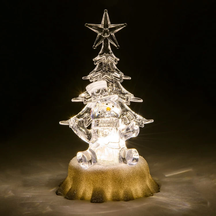 Podświetlana figurka świąteczna LED 15 cm - wzór: bałwan siedzący fot. 6