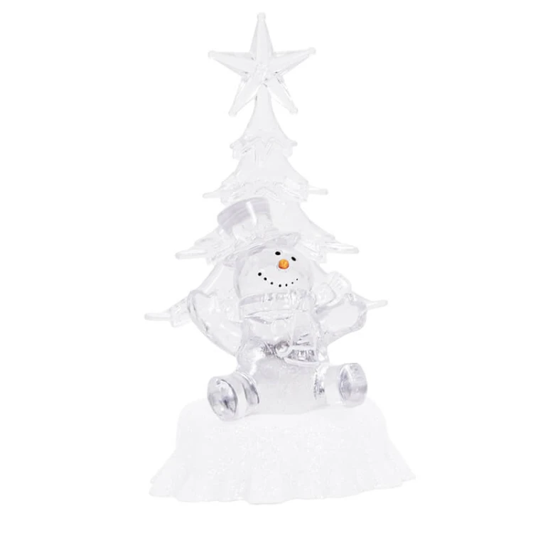 Podświetlana figurka świąteczna LED 15 cm - wzór: bałwan siedzący fot. 7