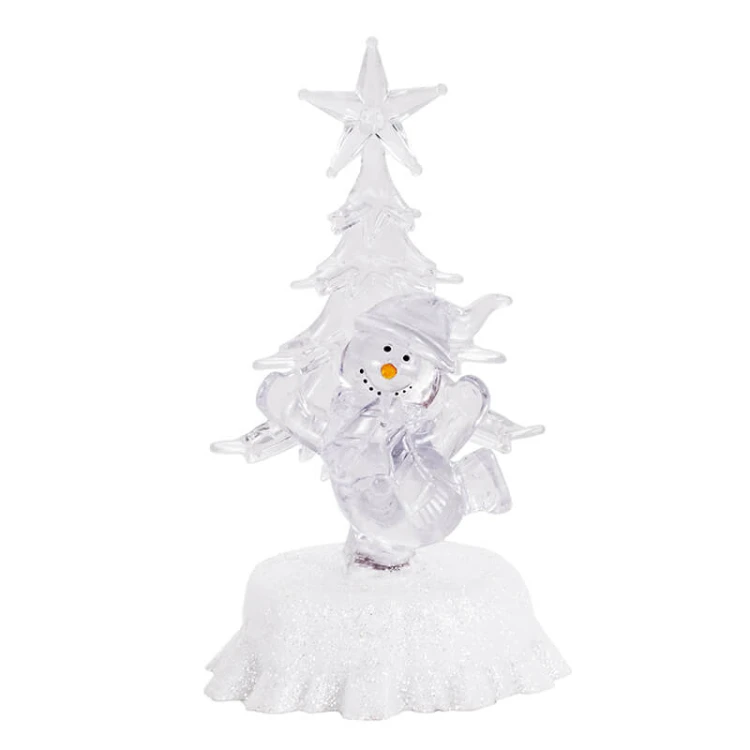Podświetlana figurka świąteczna LED 15 cm - wzór: bałwan stojący na jednej nodze fot. 3