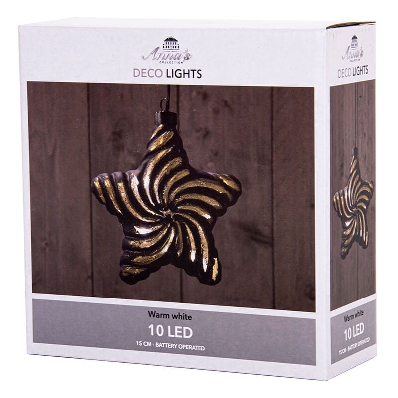 Gwiazda szklana podświetlana LED