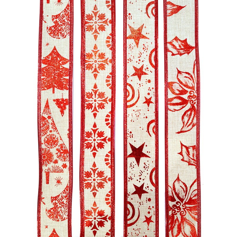 Bożonarodzeniowa wstążka ozdobna 3,8 cm x 2,7 m