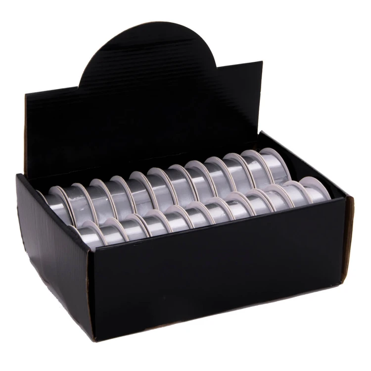 Wstążka materiałowa 15 mm x 3 m srebrna fot. 15