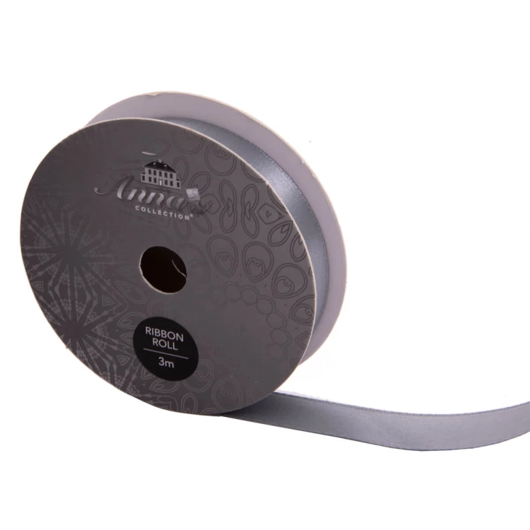 Wstążka materiałowa 15 mm x 3 m srebrna fot. 16