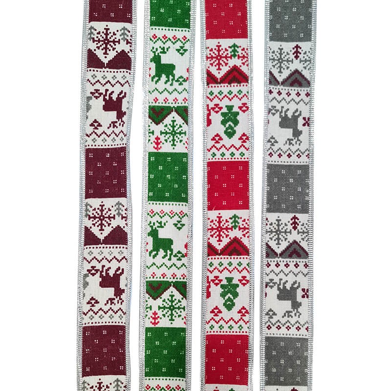 Świąteczna wstążka dekoracyjna 3,8 cm x 2,7 m