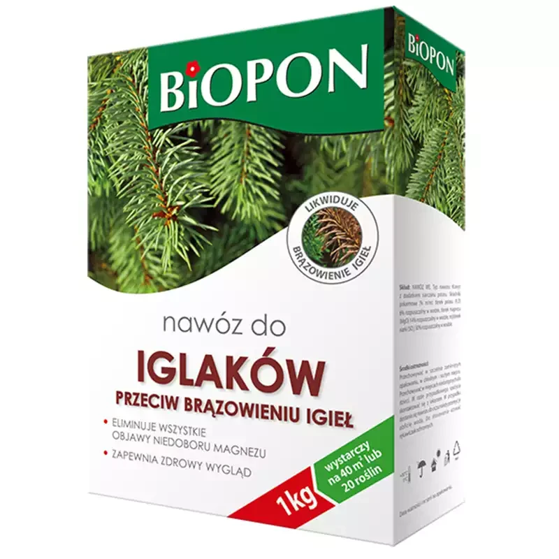 Biopon nawóz do iglaków przeciw brązowieniu igieł