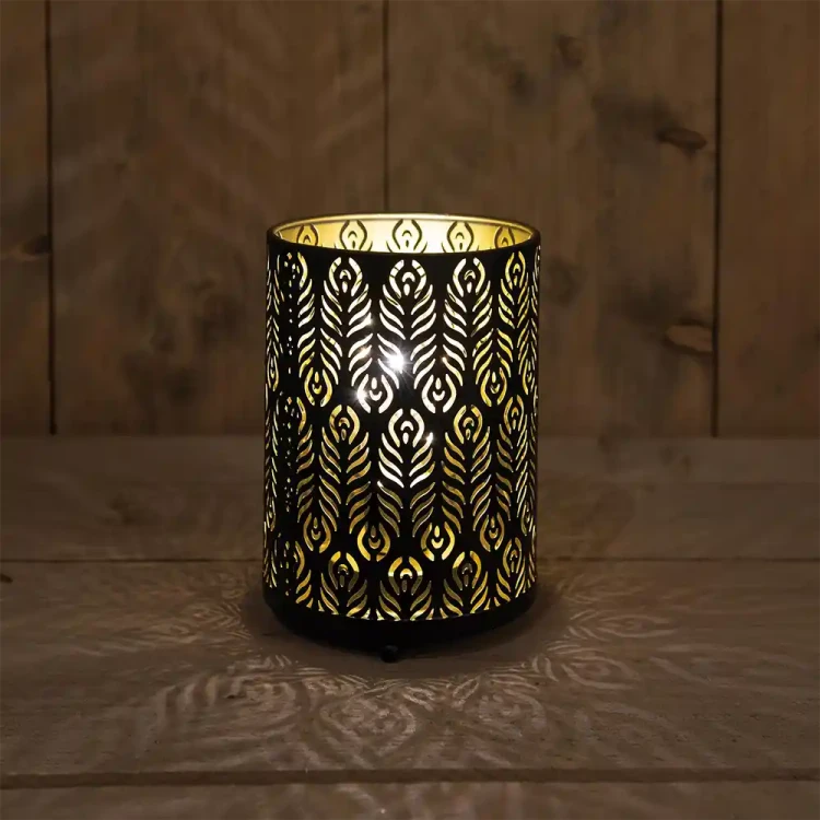 Lampion złoty ozdobny LED z żarówką