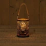Lampion złoty ozdobny LED z żarówką i sznurkiem