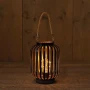 Czarna latarnia metalowa z zarówką 8 LED