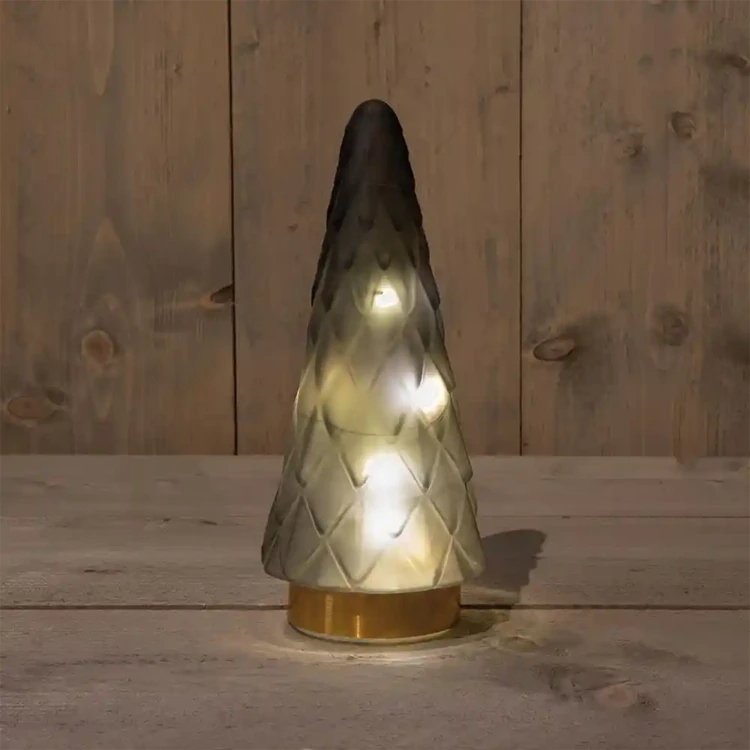 Podświetlana choinka szklana LED 25cm czarna matt