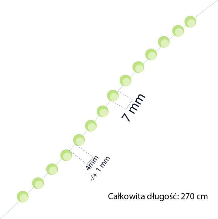 Łańcuch choinkowy - koraliki 7mm 270 cm fot. 5