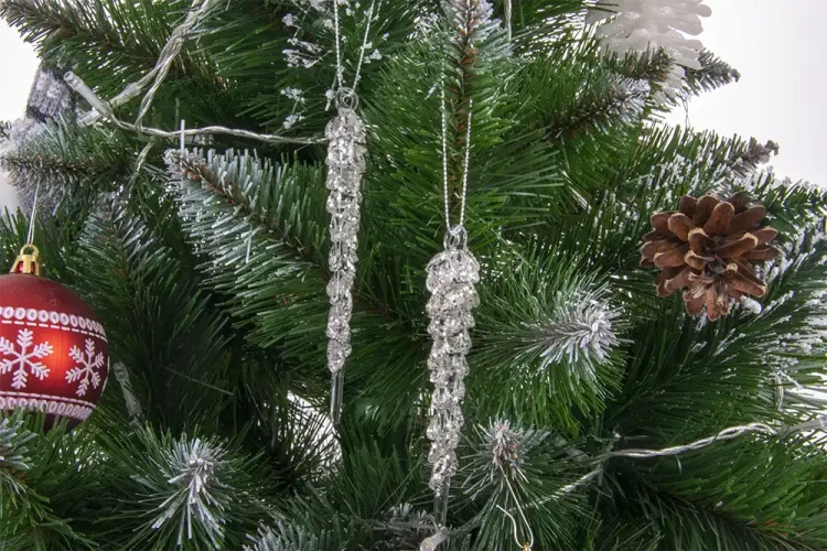 Kręcone sople lodowe - 4 szt. ozdoba choinkowa
