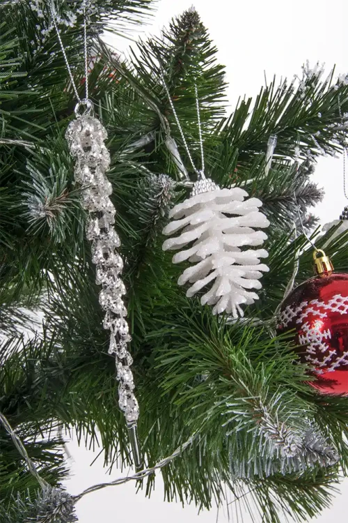 Kręcone sople lodowe - 4 szt. ozdoba choinkowa