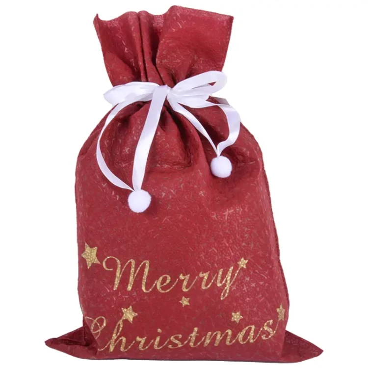 Worek prezentowy Merry Christmas - czerwony fot. 5