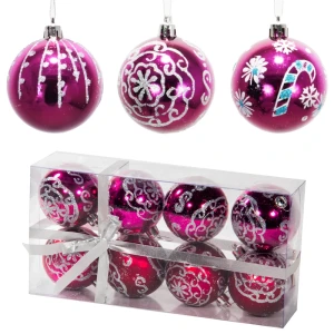 Bombki ozdobne burgundowe