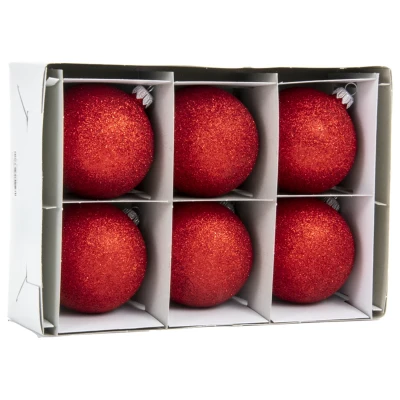 Szklana bombka brokatowa - czerwone fot. 8