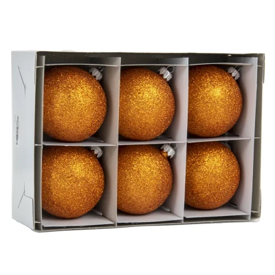 Szklana bombka brokatowa - Pomarańczowa fot. 8