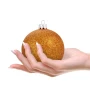 Szklana bombka brokatowa - Pomarańczowa fot. 3