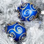 Szklana bombka dekorowana - Niebieskie ESY kpl. 6 szt. fot. 4