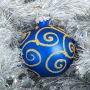 Szklana bombka dekorowana - Niebieskie ESY kpl. 6 szt. fot. 3