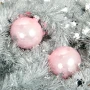 Szklana bombka zdobiona - baby róż połysk kpl. 6 szt. fot. 3