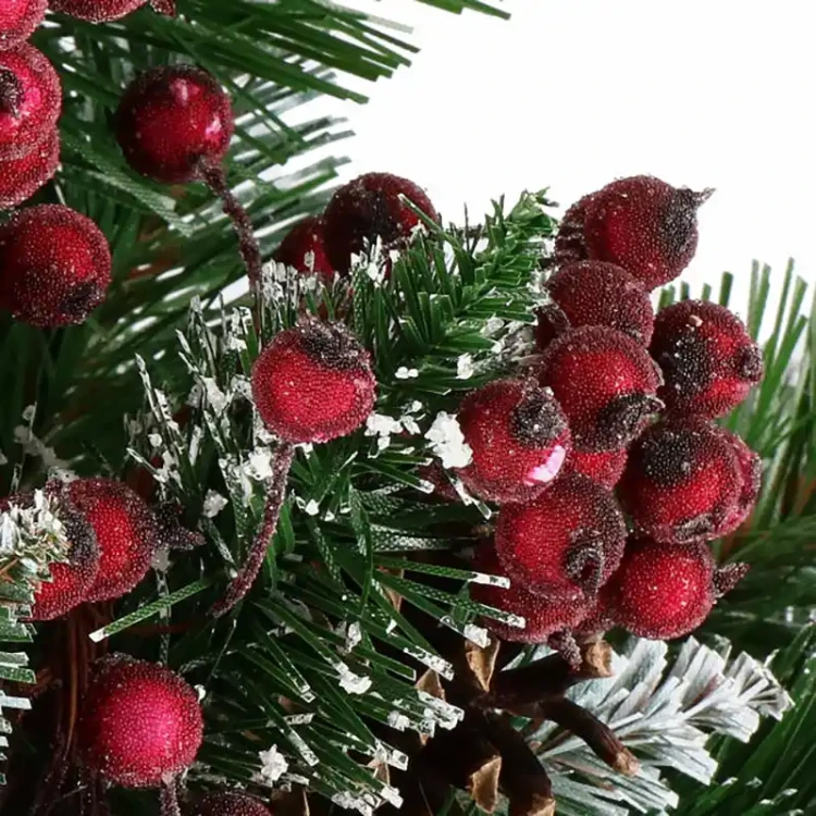 Jarzębina dekoracyjna ciemno czerwona sztuczna oszroniona 20 szt. fot. 7