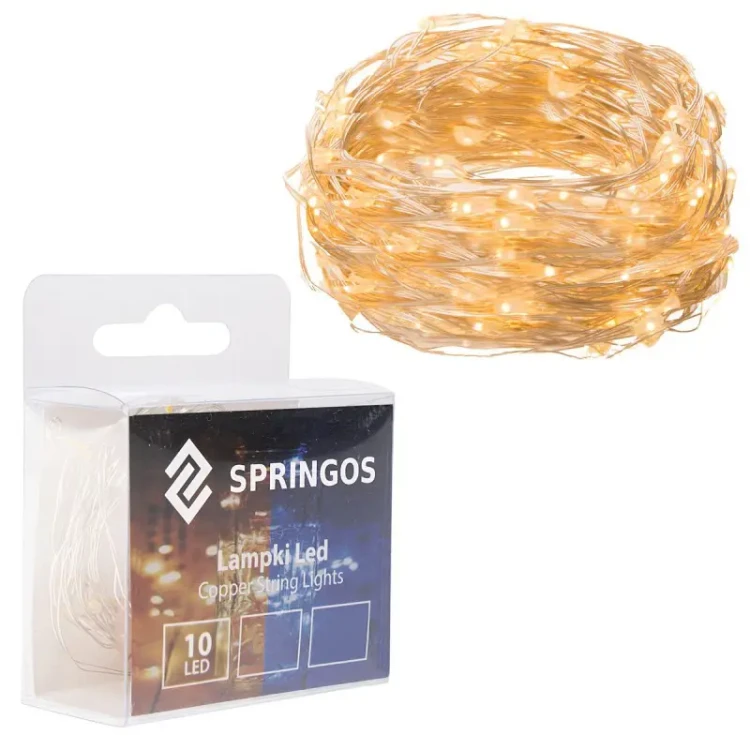 Lampki choinkowe na baterię 10LED/0,9m  Ciepły biały fot. 7