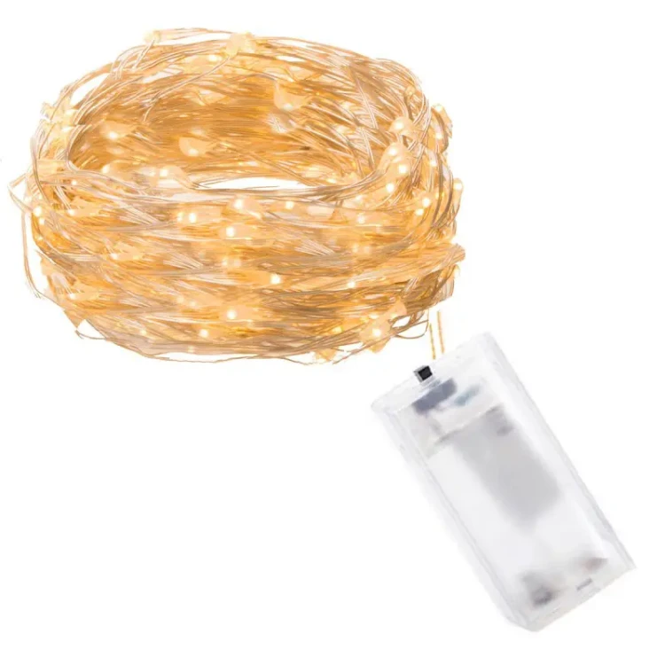 Lampki choinkowe na baterię 10LED/0,9m  Zimny biały fot. 9